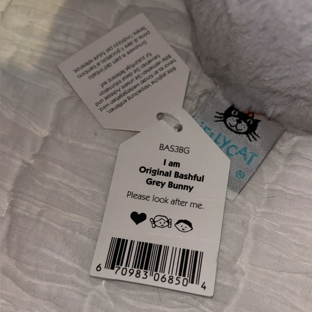 Jellycat Original Gray Bashful Bunny NWT - Picture 5 of 5